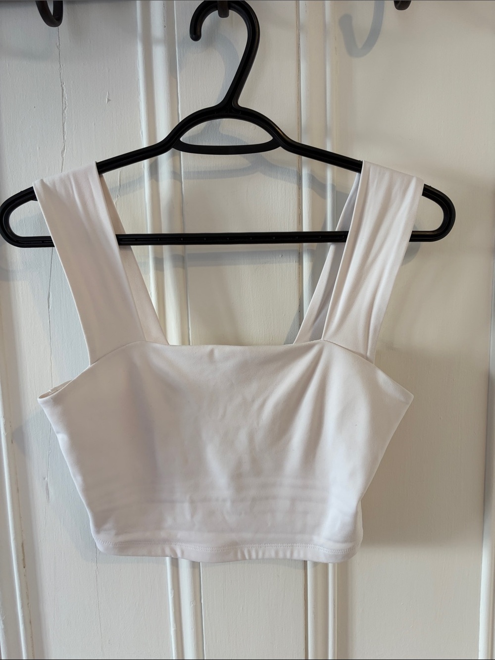 Dynamite White Square-Neck Crop Top